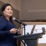 Palomar College Superintendent/President Dr. Star Rivera-Lacey speaks at the college in May. Courtesy photo