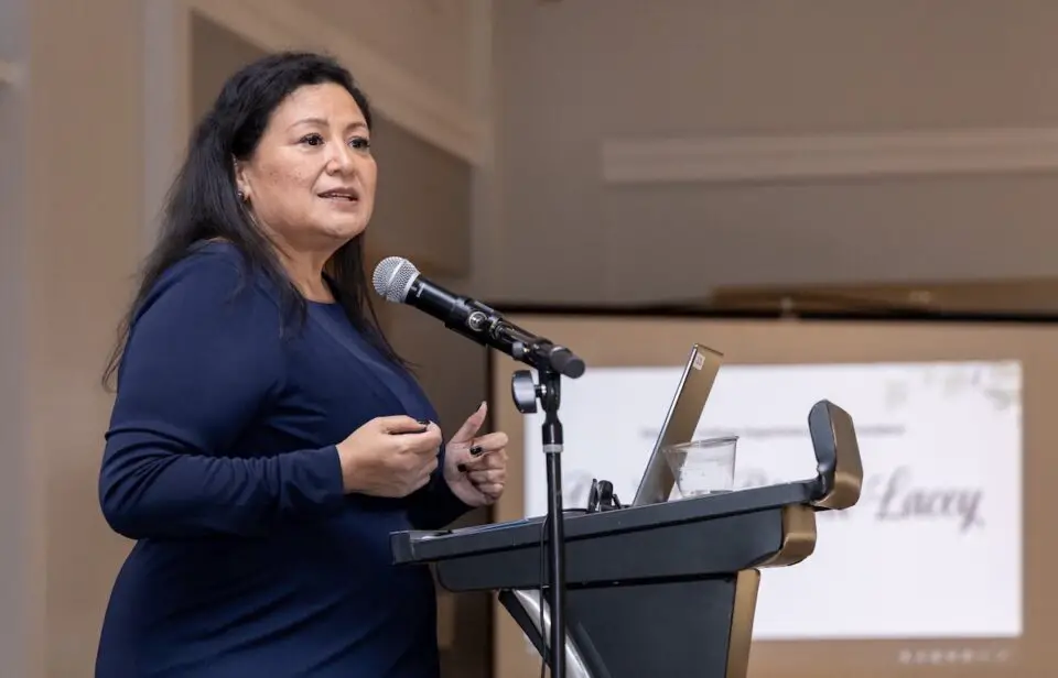 Palomar College Superintendent/President Dr. Star Rivera-Lacey speaks at the college in May. Courtesy photo