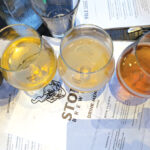 A taster flight at Escondido’s Stone Brewing, which was acquired by Sapporo in 2022 but continues to make excellent beer in North County. Photo by Jeff Spanier