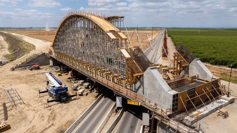 A bridge construction site in Fresno County. The overall project is years behind schedule. Courtesy photo