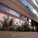 A vacant former office building on West Valley Parkway in Escondido is slated for redevelopment into a 70-unit townhome project. Photo by Samantha Nelson