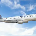 United Airlines are set to begin flying an Embraer 175 aircraft out of the McClellan-Palomar Airport in March 2026. Photo courtesy of United Airlines