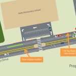 A map shows recent and upcoming traffic-safety improvements near Kelly Elementary School along Kelly Drive. Courtesy photo/City of Carlsbad