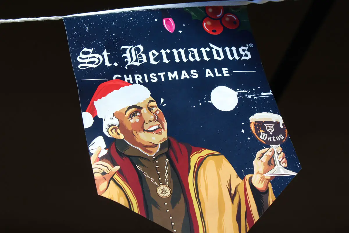 A pennant advertising St. Bernardus Christmas Ale hangs Dec. 5 in front of the Encinitas Ale House. Photo by Jordan P. Ingram