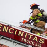 An Encinitas firefighter works in the field as the city moves forward with a new four-year agreement with the Encinitas Firefighter’s Association. File photo/Jordan P. Ingram