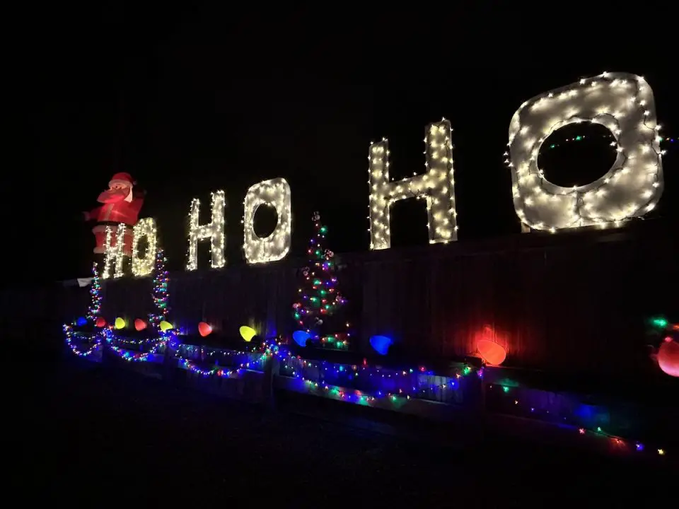 Holiday lights in Olivenhain.