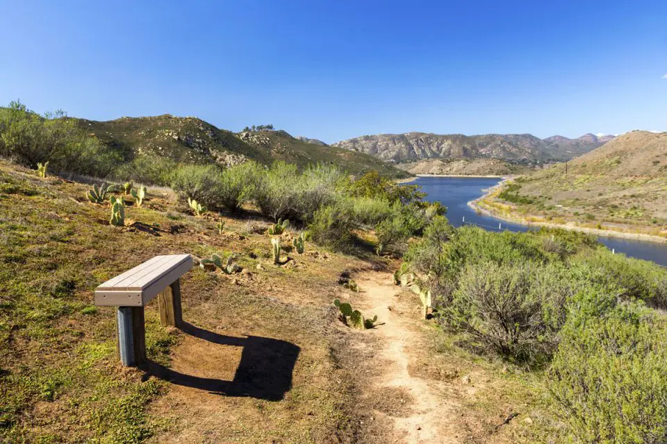 A view of Lake Hodges and Bernardo Mountain. The county will raise its park fees next month. Photo by Autumn Sky