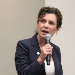 Solana Beach Mayor Lesa Heebner questioned plans to expand offshore drilling off the Pacific Coast, saying "Our coast is not for sale." File photo/Leo Place