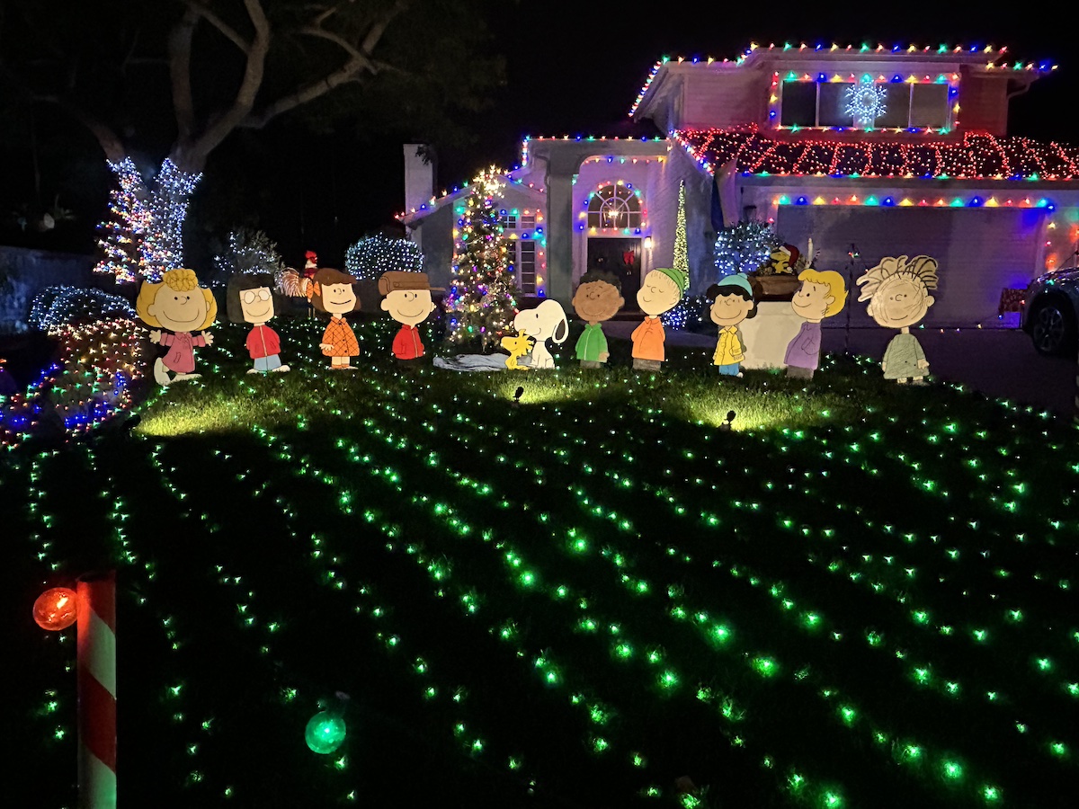 Holiday lights in Olivenhain.