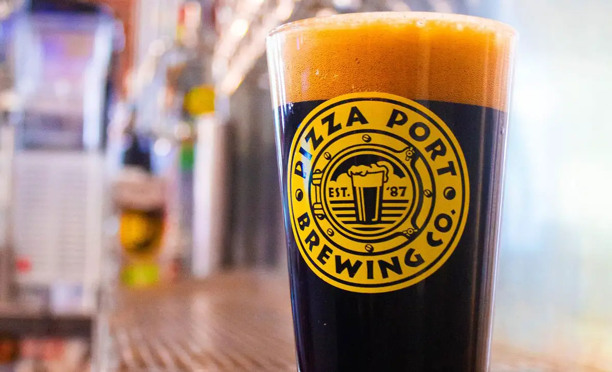 A glass of 37 Pieces of Flair — a Black Double IPA brewed with Smog City Beer for last year’s Strong Ale Festival — showcases its coffee-forward aroma, citrus and pine notes, and rich dark chocolate finish. Courtesy photo/Pizza Port