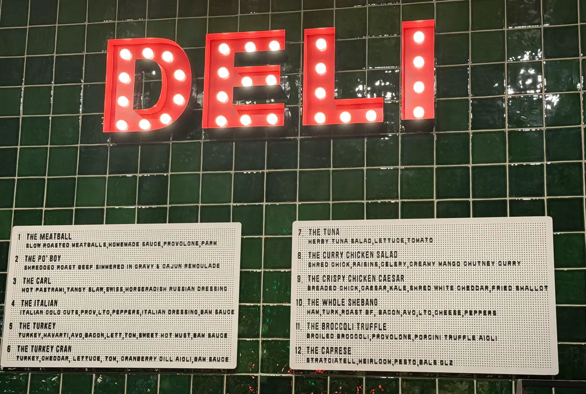 The menu board at Ernie's Craft Deli & Wine Bar in Encinitas. Photo by Monique Cocco