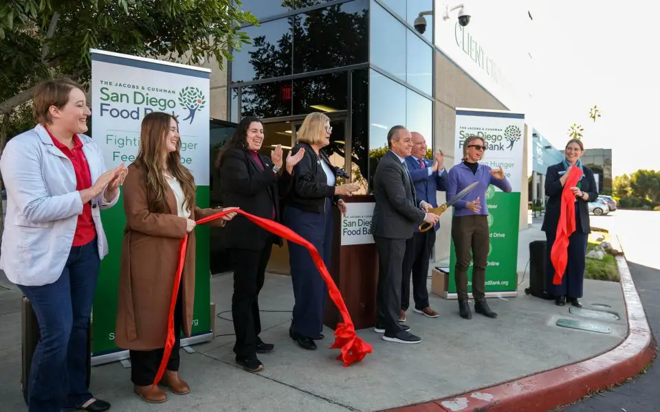 San Diego Food Bank leaders, along with local and state elected officials, celebrate the opening of the new North County location in Vista on Jan. 9. Photo courtesy San Diego Food Bank