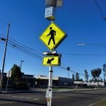 The Escondido City Council has agreed to increase funding for several projects that would install high-visibility crosswalks, like this one in front of Mission Middle School, near other local schools throughout the city. Photo by Samantha Nelson