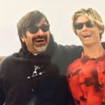 The author with Joel Tudor, leader of the longboard renaissance, at an Oceanside Longboarding Club event circa 1990. Photo by T-Roc