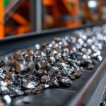 silver on a conveyor belt