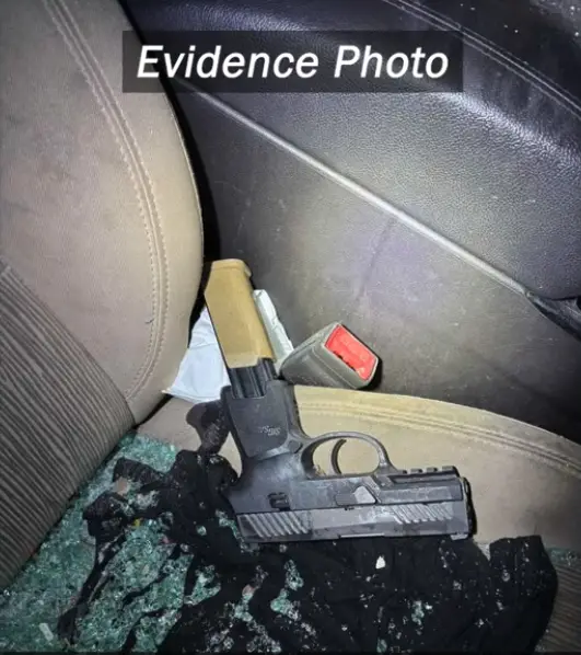 The San Diego County Sheriff's Department released a photo of the gun that they say Andre Mendez fired inside the car before they fatally shot him on Feb . 18. Courtesy San Diego County Sheriff's Department