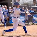 Cal State San Marcos senior shortstop Jillian Albayati ranks among the nation’s top hitters in NCAA Division II with a .558 batting average. Photo by CSUSM Athletics