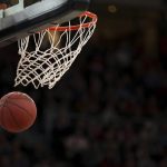 Basketball going through hoop during NBA Conference Finals game