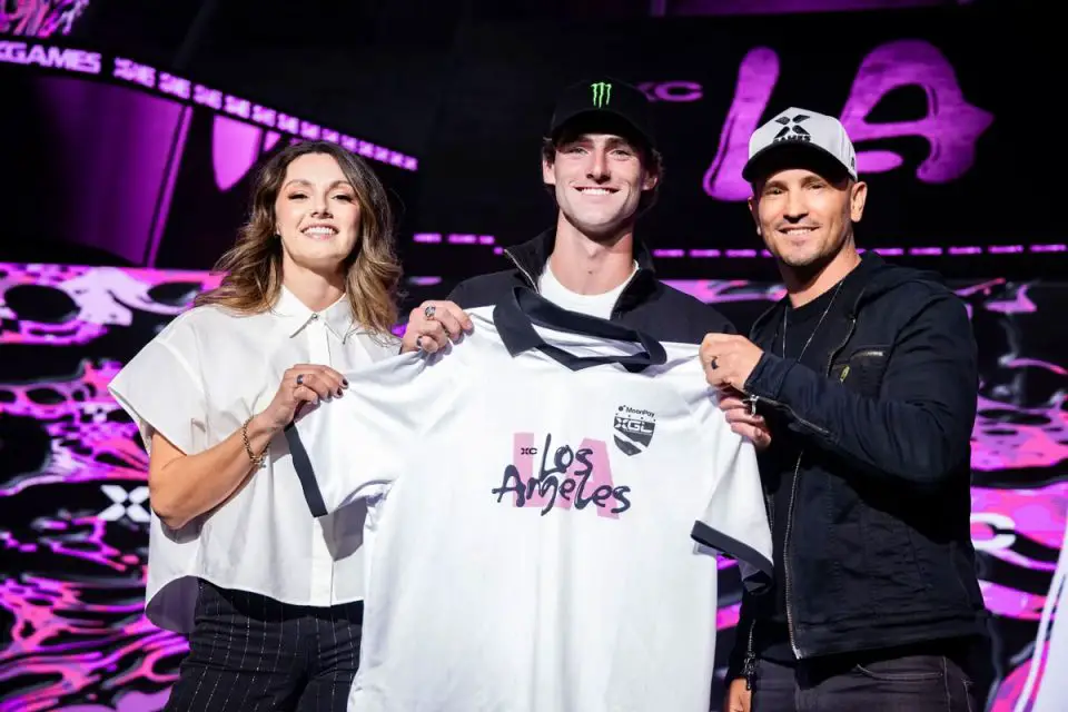Cardiff resident Tom Schaar at the MoonPay X Games League draft last month in Los Angeles. Courtesy photo/MoonPay X Games League