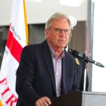 San Diego County District 5 Supervisor Jim Desmond speaks at the opening of the new Vista Fire Station 3 in April. Photo by Leo Place