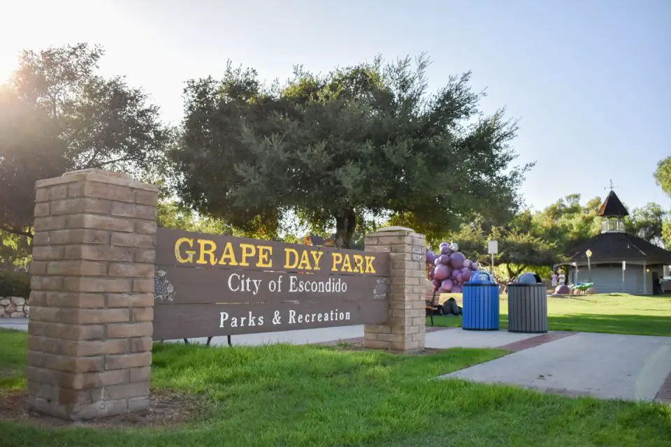 Construction work continues at Grape Day Park in Escondido, where restroom upgrades are part of a broader slate of city capital improvement projects. File photo/Samantha Nelson