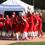 Palomar College softball team defeated Saddleback College 13-0 on May 17 at Bakersfield College to win the 3C2A Softball State Championship. Photo by Cara Heise