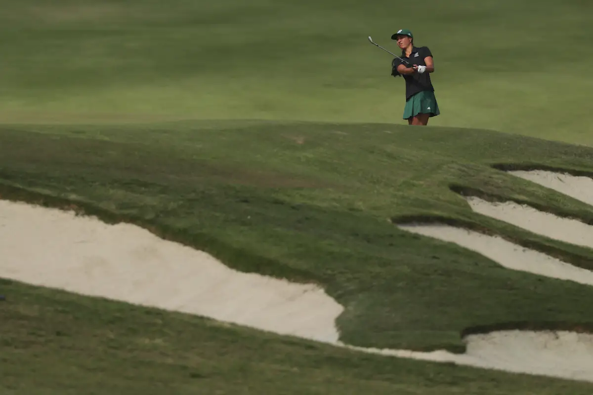 Golfer swings