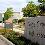 The main entrance to Sage Creek High School in Carlsbad. File photo/Samantha Nelson