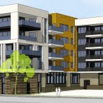 An architectural rendering shows a proposed mixed-use development near the intersection of Carlsbad Village Drive and Jefferson Street in Carlsbad.