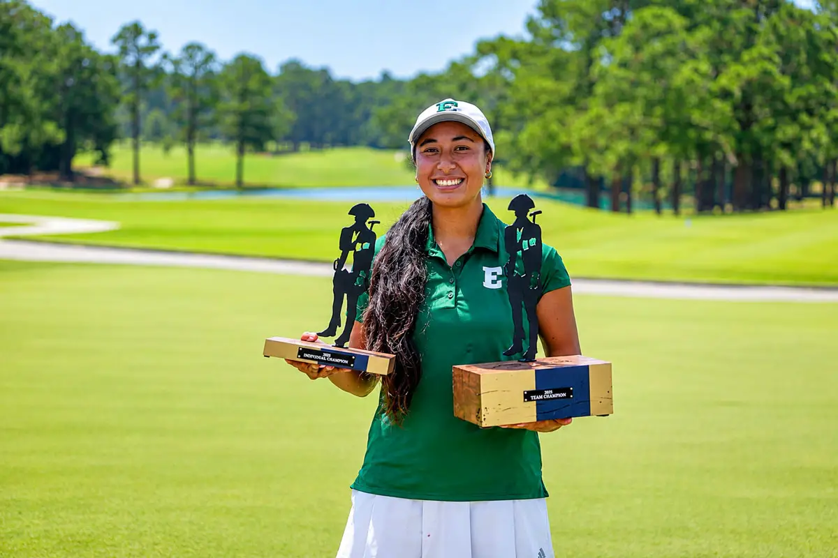 Janae Leovao of Eastern Michigan University, a former El Camino High School standout, helped lead the Eagles to their first NCAA match-play appearance and a third-place national finish, highlighted by a quarterfinal victory over top-ranked Farah O’Keefe of Texas. Courtesy photo/EMU Athletics