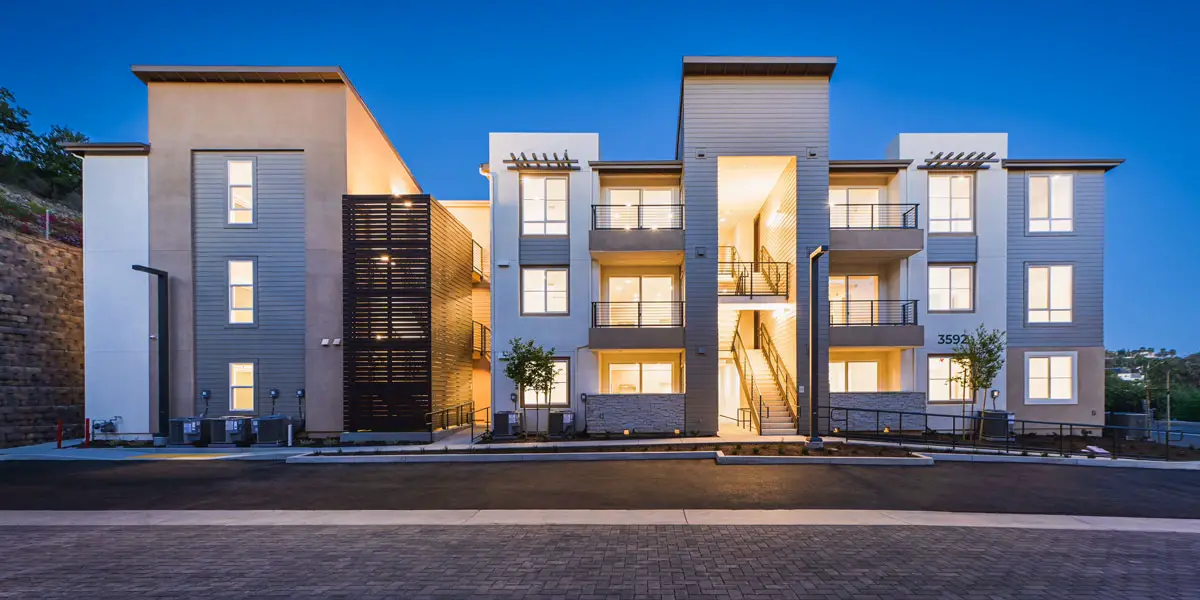 La Costa Family Apartments recently completed construction in Carlsbad, adding 19 affordable housing units near the La Costa Town Square shopping center. The project includes one-, two- and three-bedroom apartments for lower-income households. Photo by Mark Skovorodko
