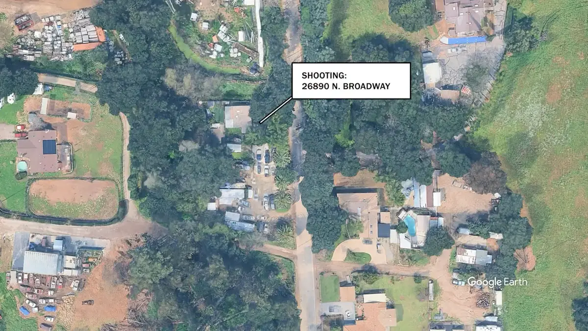 A map highlights the location in northern Escondido where authorities said deputies shot and killed assault suspect Jonathan Andres Garcia after an hourslong confrontation. Courtesy map