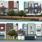 A computer rendering of multicolored buildings