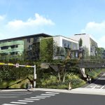 A rendering of the 259-unit Seaside Ridge housing project proposed for the North Bluff above Del Mar Dog Beach. The project would include a new road to access the property from Camino Del Mar.