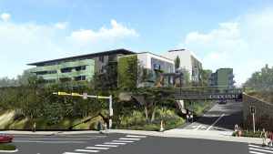 A rendering of the 259-unit Seaside Ridge housing project proposed for the North Bluff above Del Mar Dog Beach. The project would include a new road to access the property from Camino Del Mar.