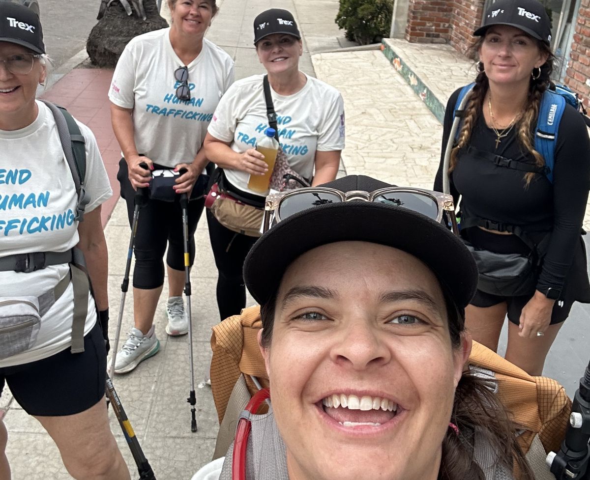 A small group of volunteers starts a three-day walking challenge in Oceanside to spread awareness about human trafficking. Courtesy photo