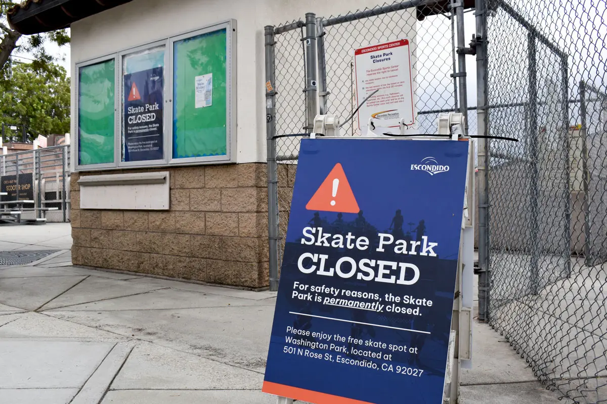 The Escondido Sports Center Skatepark in Kit Carson Park permanently closed, prompting plans for a new skate spot at Westside Park. File photo/Samantha Nelson