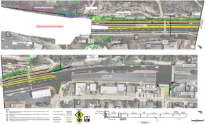 A detailed design map of the Coastal Rail Trail northern segment