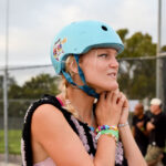 Olympic skateboarder, Bryce Wettstein, prepares to skate at the Magdalena Ecke Family YMCA Skate Park during the Go Skate Day Family Night event in Encinitas. Photo by Summer Hu