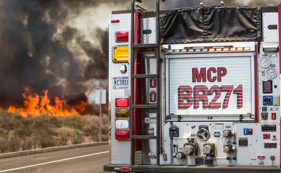 Firefighters with the Camp Pendleton Fire Department in 2018. Photo by Cpl. Dylan Chagnon