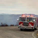 A Camp Pendleton Fire Department truck responds to a fire on base. Photo by Lance Cpl. Kerstin Roberts
