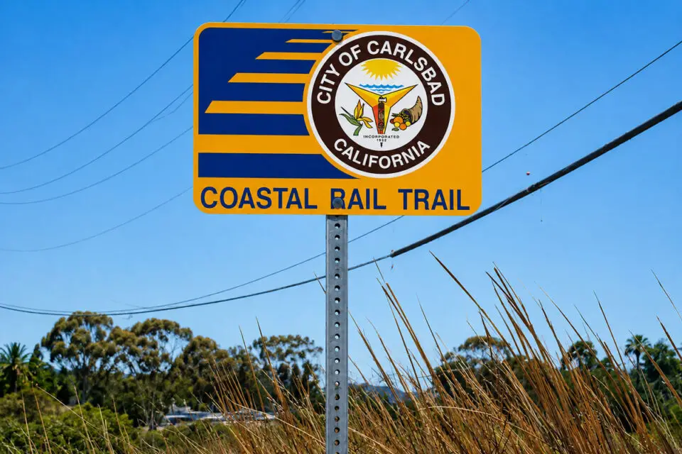 Carlsbad has budgeted funding to construct a one-mile segment of the Coastal Rail Trail along Avenida Encinas between Palomar Airport Road and the Poinsettia Coaster Station. Courtesy photo