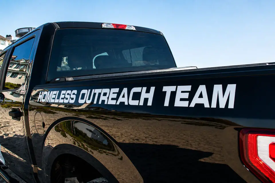 A Carlsbad Police Department Homeless Outreach Team vehicle. A city report found homelessness increased slightly in Carlsbad while outreach and housing efforts continued. Courtesy photo/CPD