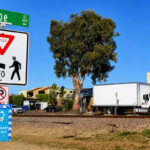 Railroad tracks run through Leucadia near Phoebe Street, one of two locations where the City of Encinitas is proposing new at-grade pedestrian rail crossings. Photo by Jordan P. Ingram