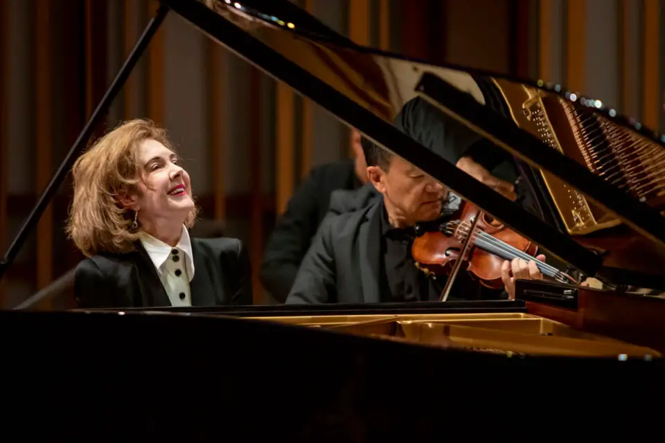 Anne-Marie McDermott performs Beethoven's Piano Concerto No. 3 during the opening night of the 2026 Mainly Mozart All-Star Orchestra Festival on June 17 at Baker-Baum Concert Hall in La Jolla. Photo by J. Kat Photography
