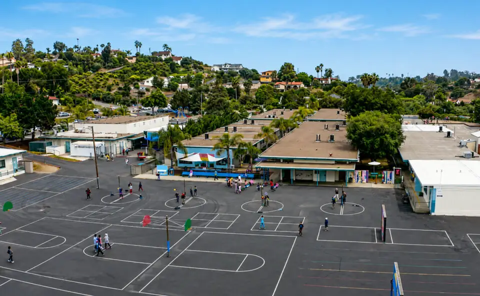 An aerial view of the Monte Vista Elementary campus.