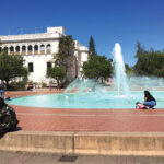 The Bea Evenson Fountain in Balboa Park’s Plaza de Balboa, a popular gathering place for locals and visitors alike, honors the founder of the committee that worked to save and restore the park’s historic buildings constructed for the 1915-1916 Panama-California Exposition. Photo by E’Louise Ondash