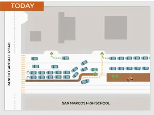 A diagram showing San Marcos Boulevard in its current state.