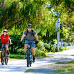 Cyclists ride along the Coastal Rail Trail in Solana Beach earlier this year. File photo/Leo Place