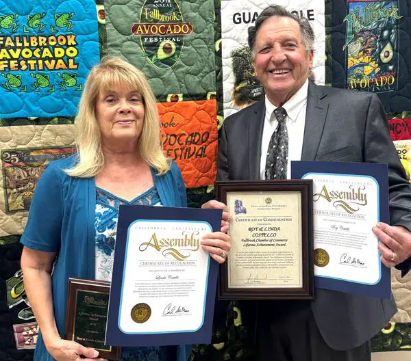Chamber honorees Roy and Linda Costello. Courtesy photo